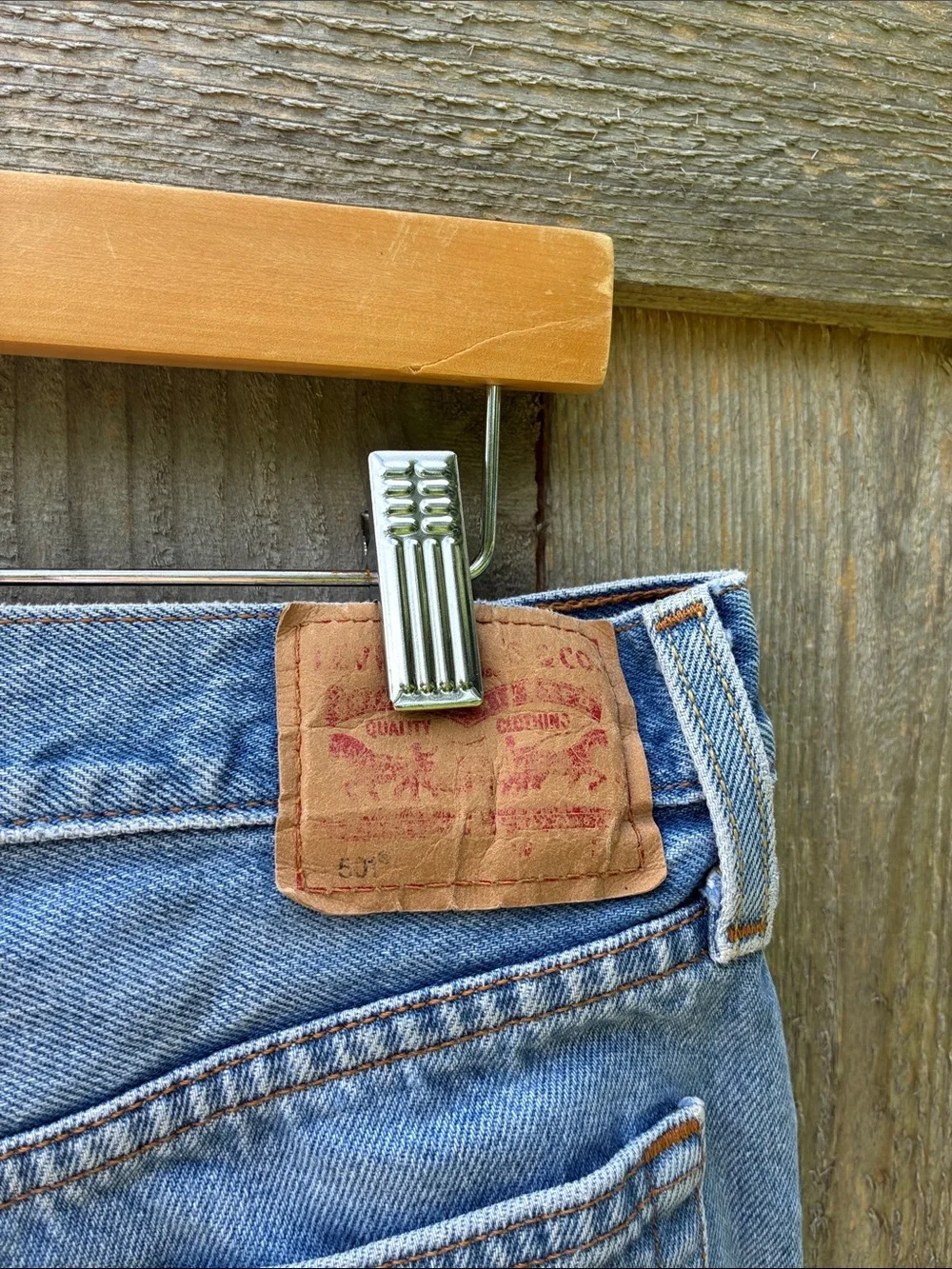 Levi's Cotton Light Blue Frayed Denim Cutoff Shorts